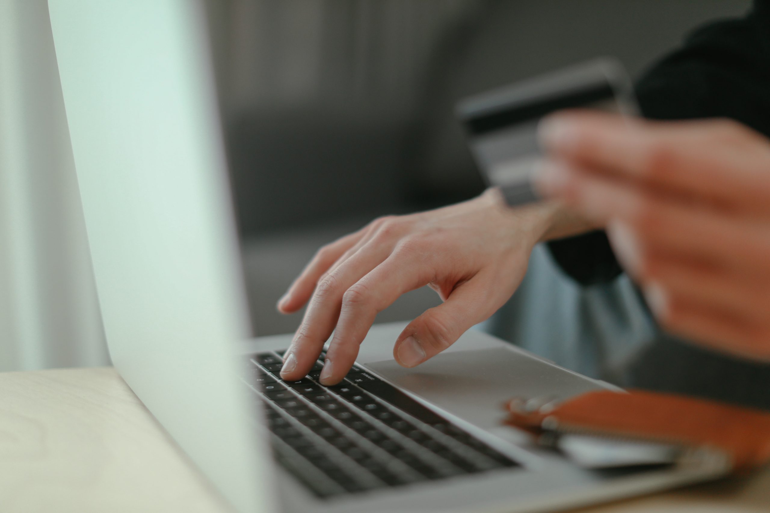 Person buying something on computer