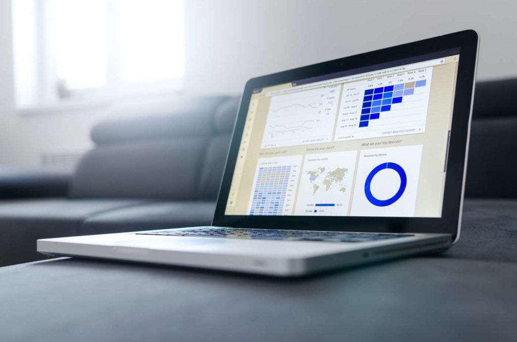 Digital marketing dashboard on laptop